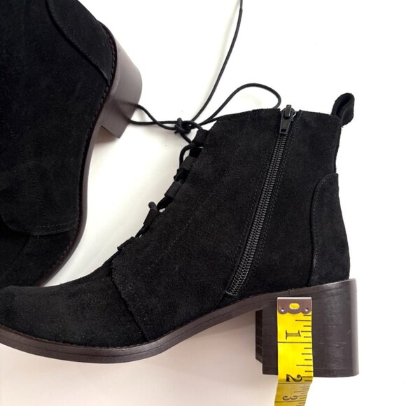 Kurt Geiger Black Suede Lace Up Ankle Boots Block Heel Sz 37 US 36.5-7 Spain - Picture 11 of 11
